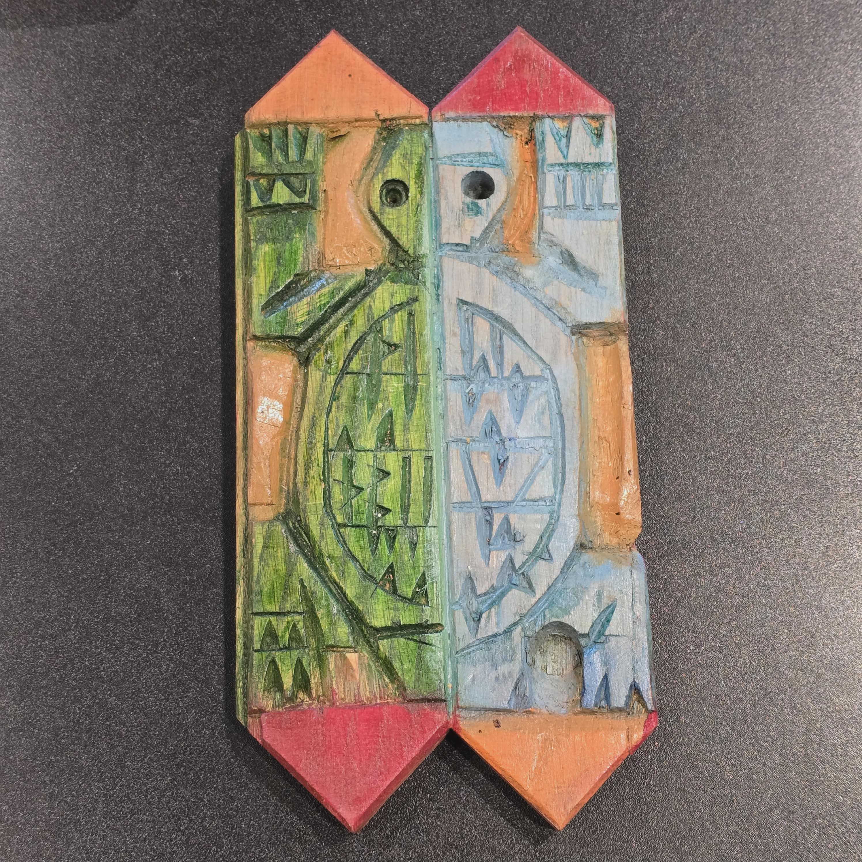 Carved Wood Wall Art Hanging Decor by LaVon Williams Titled "Faith"