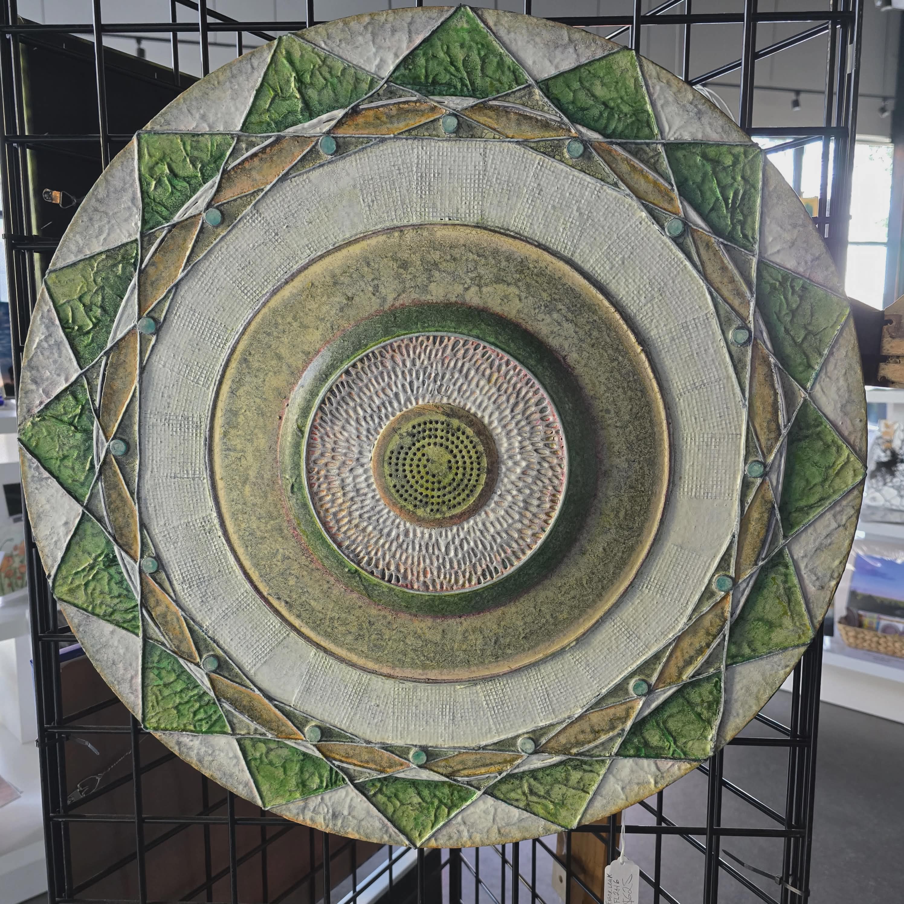 Mixed Media Wall Art "Green Points" by Frank Leake