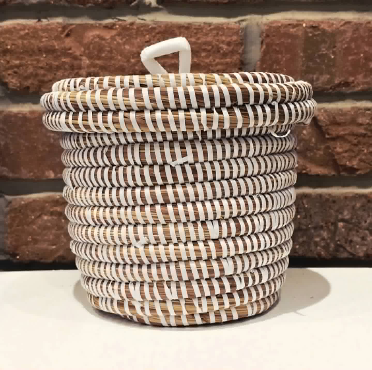Lidded Sweetgrass Basket by Aesha N'Dao
